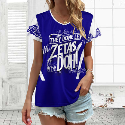 V-neck short sleeve T-shirt