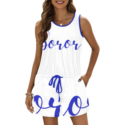 Soror All Over Print Vest Short Jumpsuit