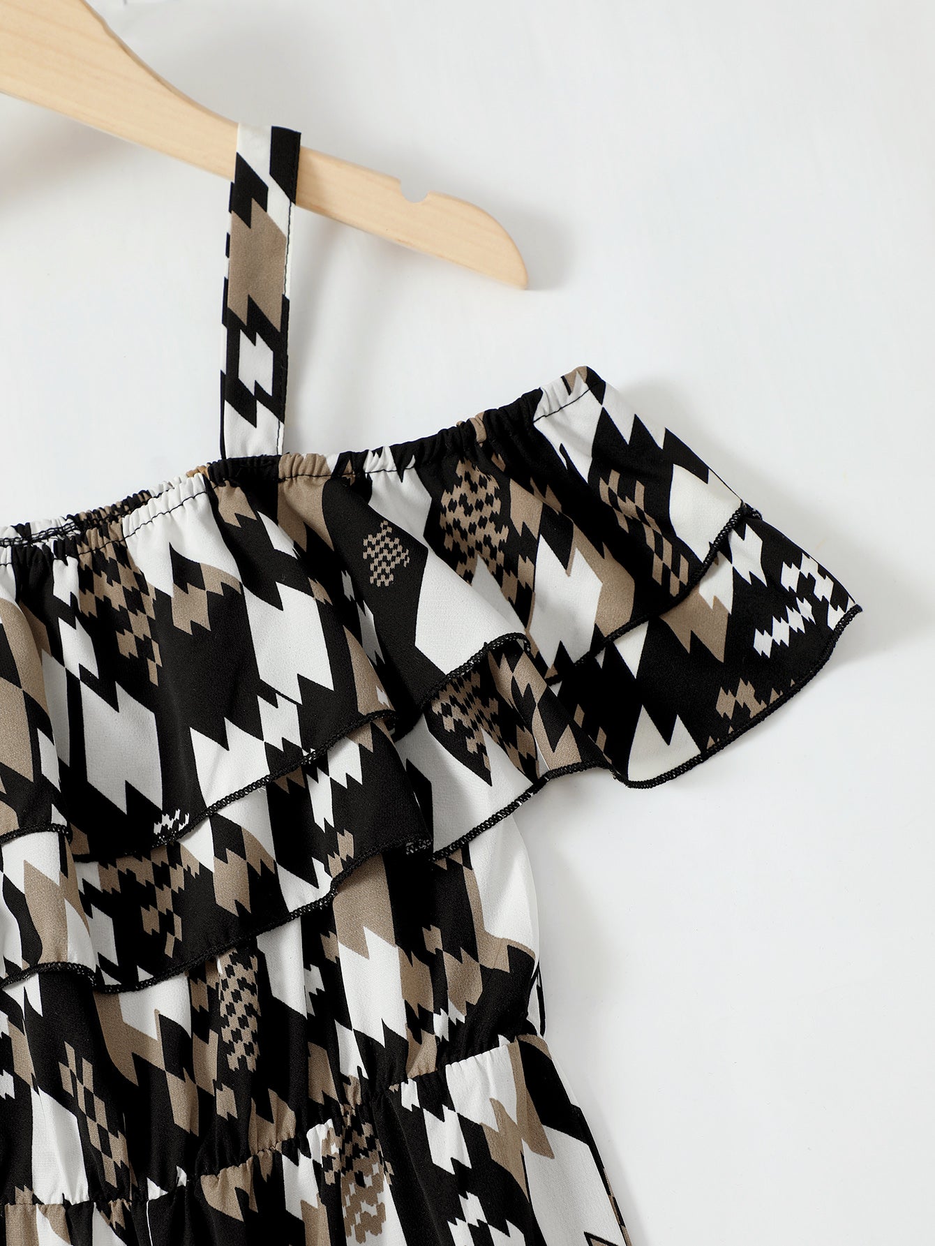 Printed Cold-Shoulder Flare Leg Jumpsuit-VMA Specialties Boutique
