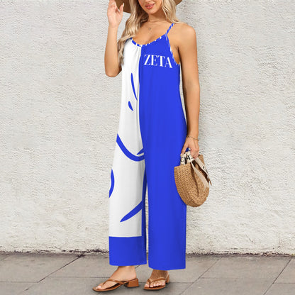 Zeta Jumper Pleated Cami Pocket Wide Leg Jumpsuit