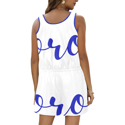 Soror All Over Print Vest Short Jumpsuit