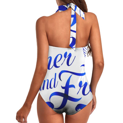 Finer and Free Women's Ruched Push Up Halter Swimsuit (Model S58)