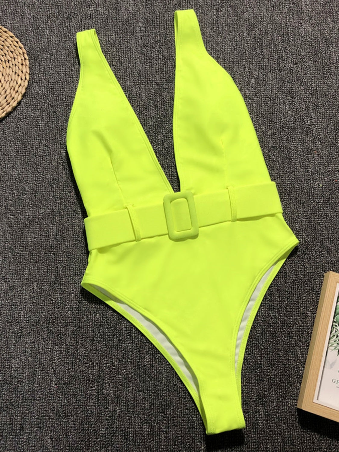 Plunge Wide Strap Sleeveless One-Piece Swimwear-VMA Specialties Boutique