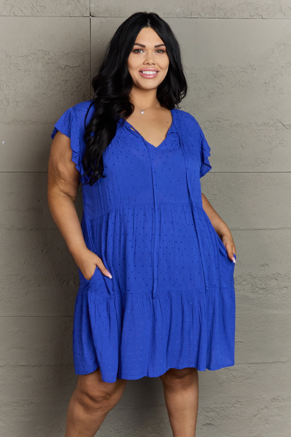 Culture Code Enchanting Elegance Full Size Peasant Neckline Tiered Dress-VMA Specialties Boutique