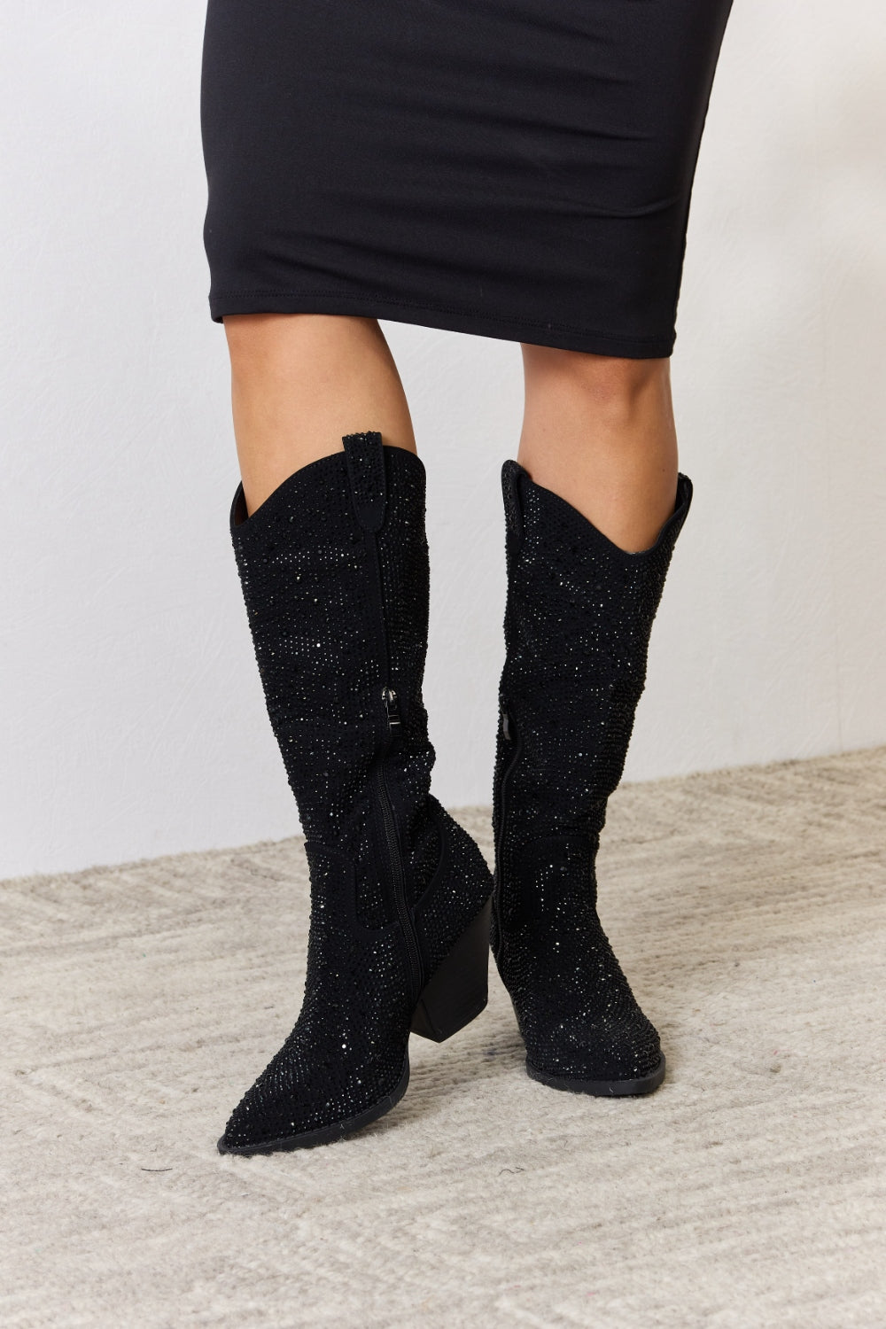 Forever Link Rhinestone Knee High Cowboy Boots-VMA Specialties Boutique