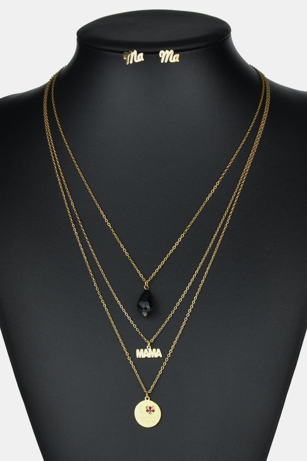 Triple-layer MAMA I LOVE YOU 18K gold-plated Pendant