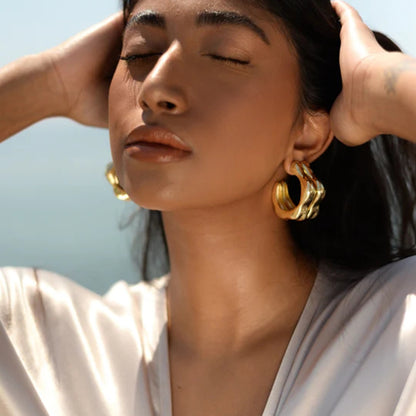 Stainless Steel C-Hoop Earrings-VMA Specialties Boutique