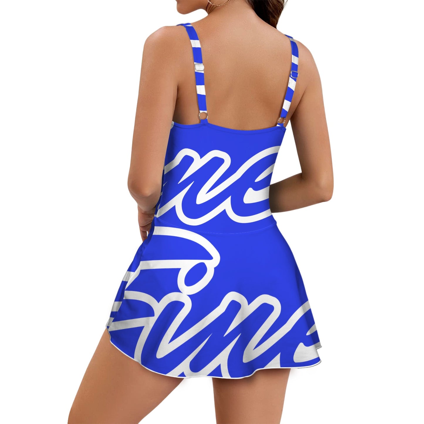 Finer Women's One Piece Skirted Swimsuit (Model S54)