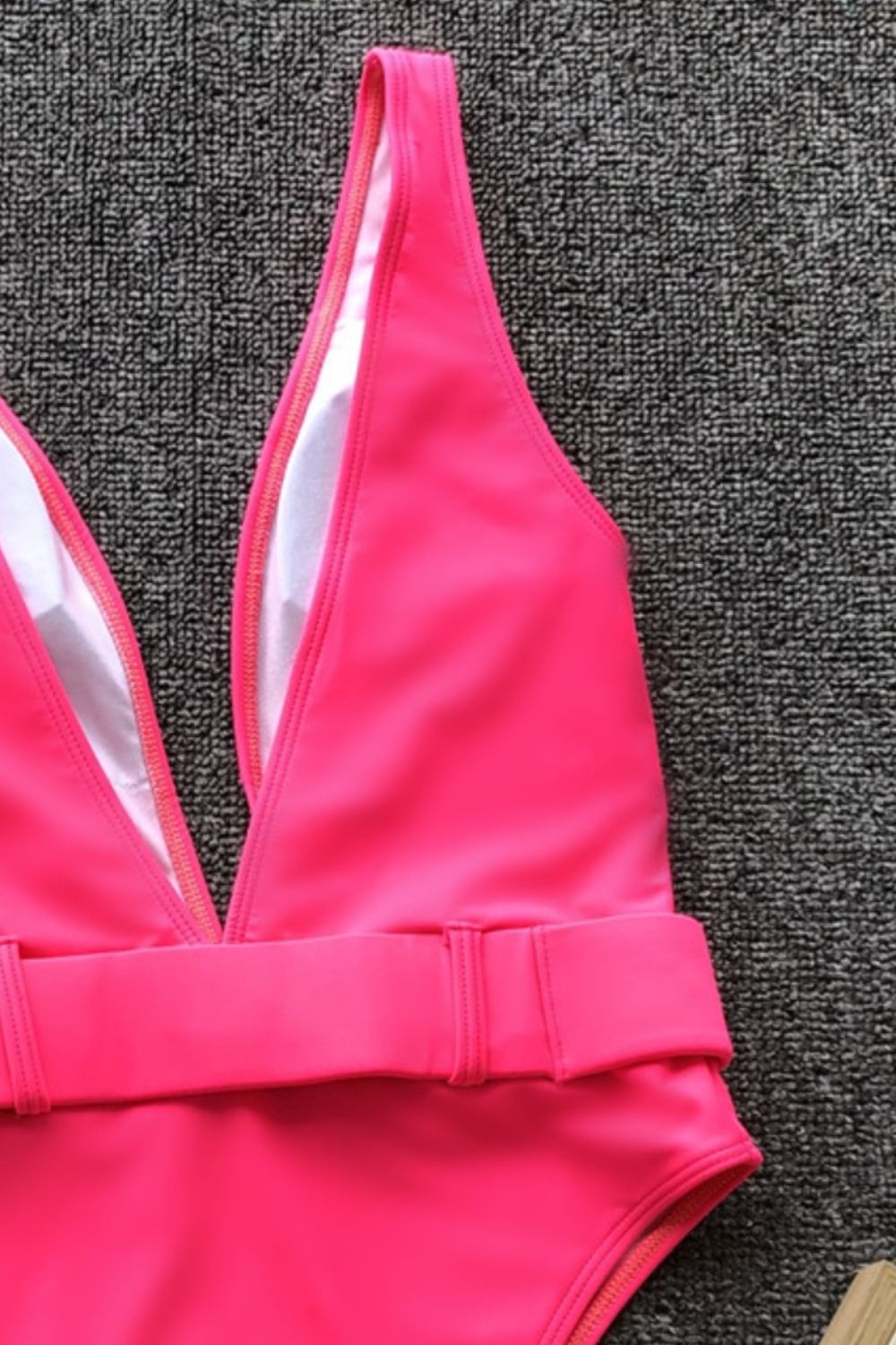 Plunge Wide Strap Sleeveless One-Piece Swimwear-VMA Specialties Boutique