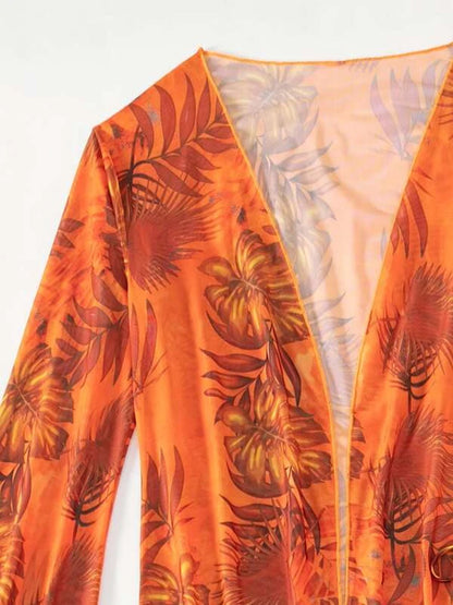 Printed Halter Neck Three-Piece Swim Set-VMA Specialties Boutique