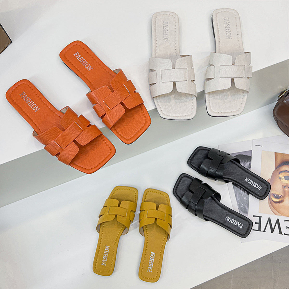 Open Toe PU Leather Sandals-VMA Specialties Boutique