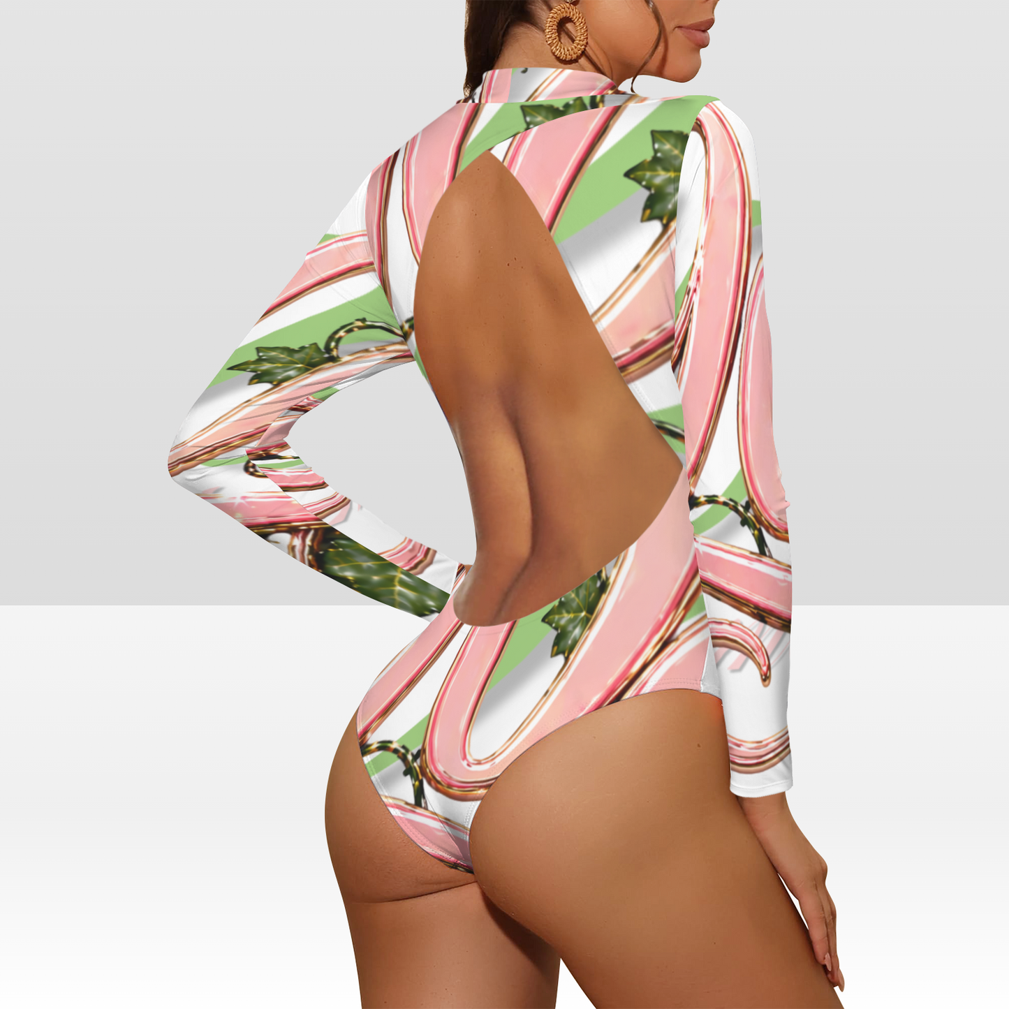 IVY Luxe Backless Long Sleeve One-Piece Swimsuit