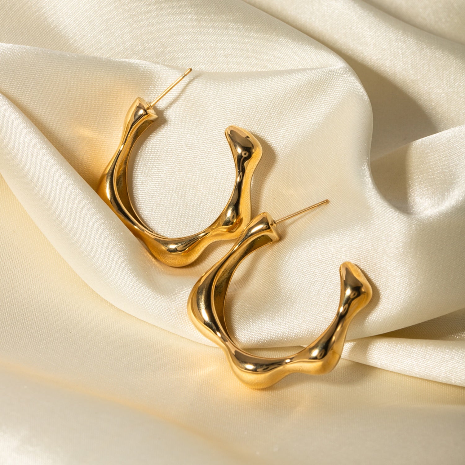 Stainless Steel C-Hoop Earrings-VMA Specialties Boutique