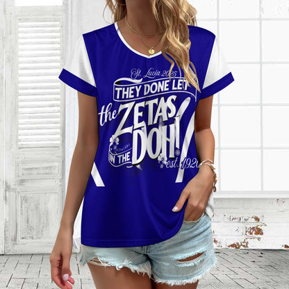 V-neck short sleeve T-shirt