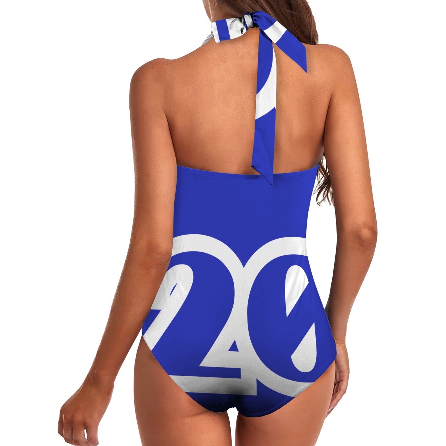 20 Soror Women's Ruched Push Up Halter Swimsuit (Model S58)