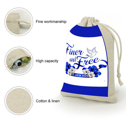 Cotton and hemp bunches pocket Small Cotton Linen Drawstring Bags