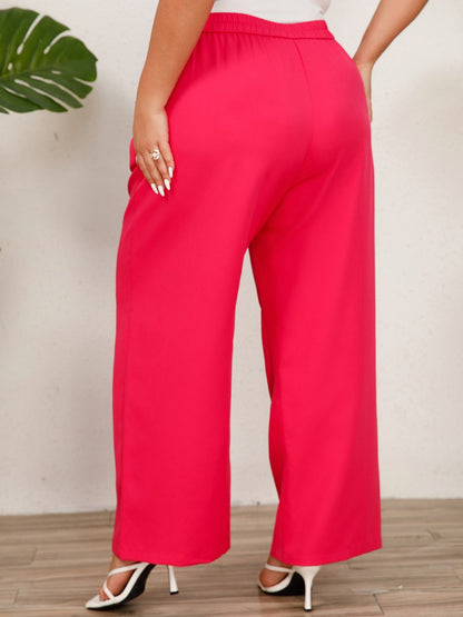 Plus Size Wide Leg Pants with Pockets-VMA Specialties Boutique