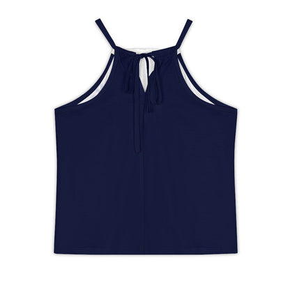 Paradise Just Got Extended! Design Women's Halter Tank Top- Black