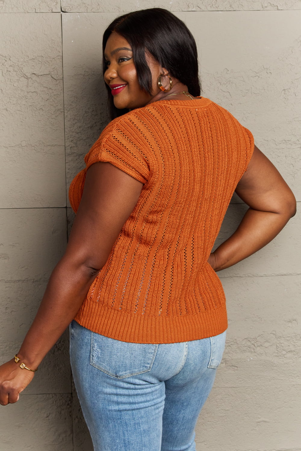 Sew In Love Full Size Preppy Casual Knit Sweater Vest-VMA Specialties Boutique