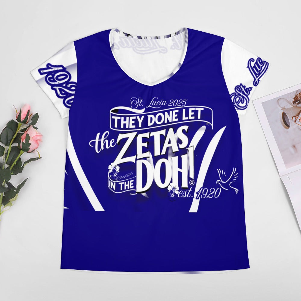 V-neck short sleeve T-shirt