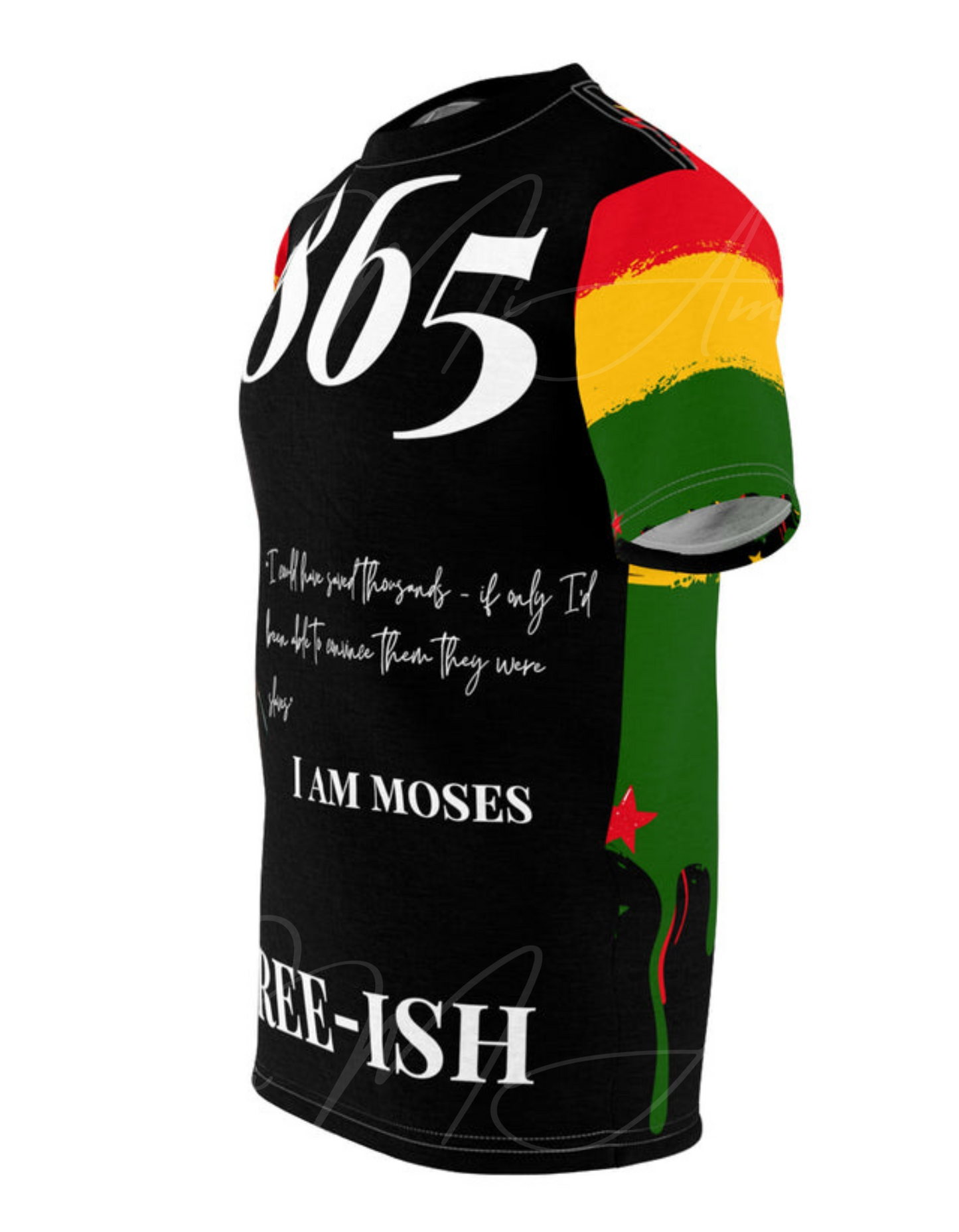 Moses.. "I Could Have Saved More.. " Juneteenth Unisex Cut & Sew Tee (AOP)