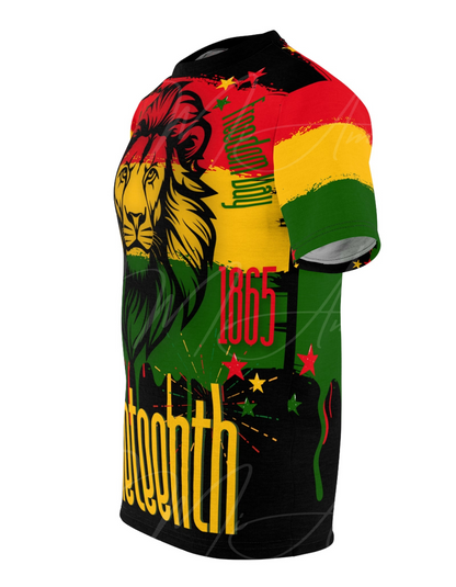 Juneteenth Lion 1865 Unisex Cut & Sew Tee