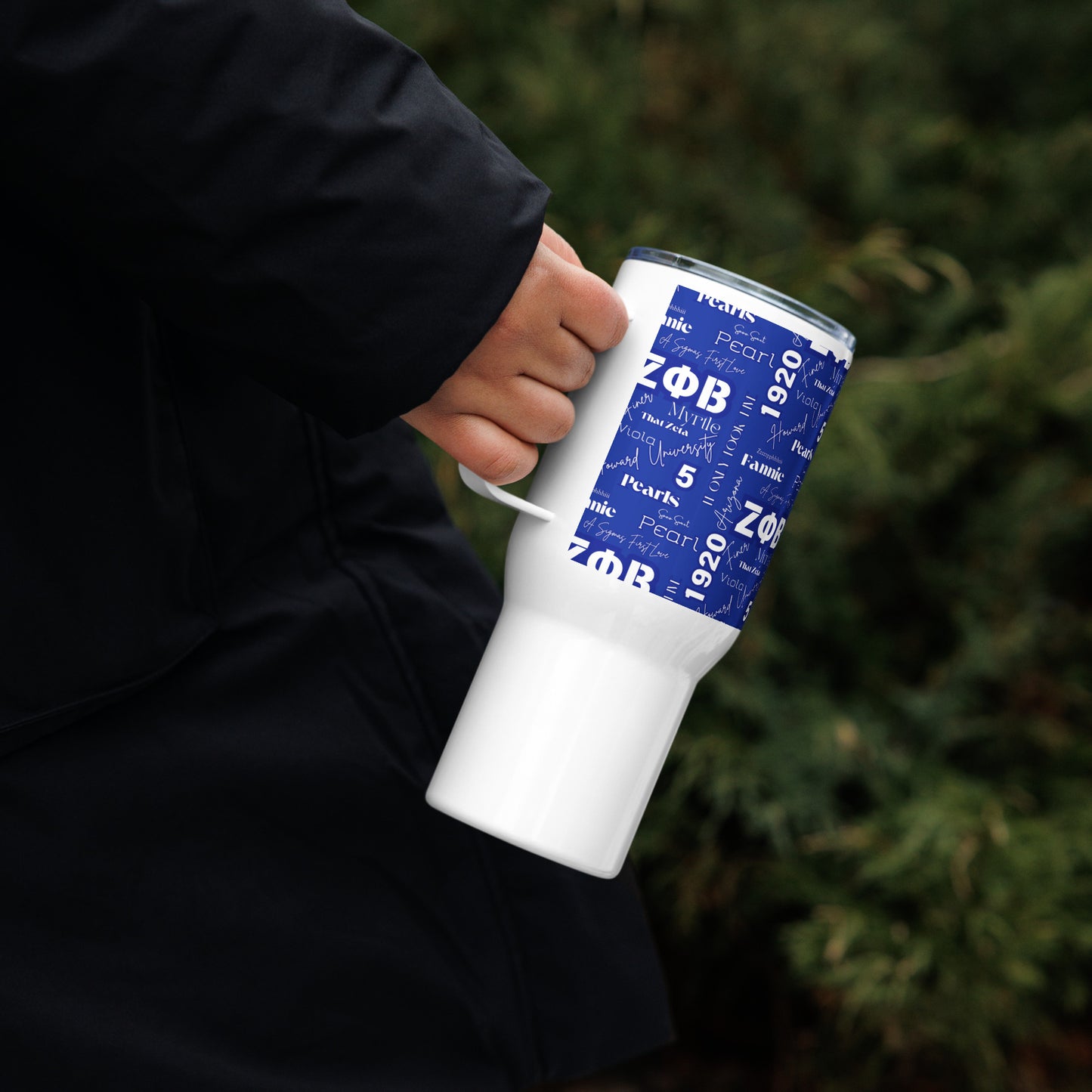 Zeta Graffiti Travel Mug with a Handle